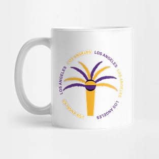 Palm tree with yellow purple ball Mug